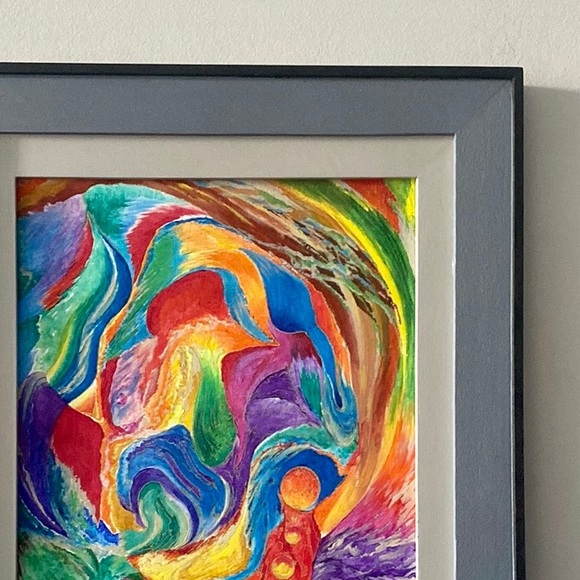 Original Acrylic Painting w/Gold Pen Called
"Meditation" 🎉 NWOT 🎉 - Picture 3 of 7